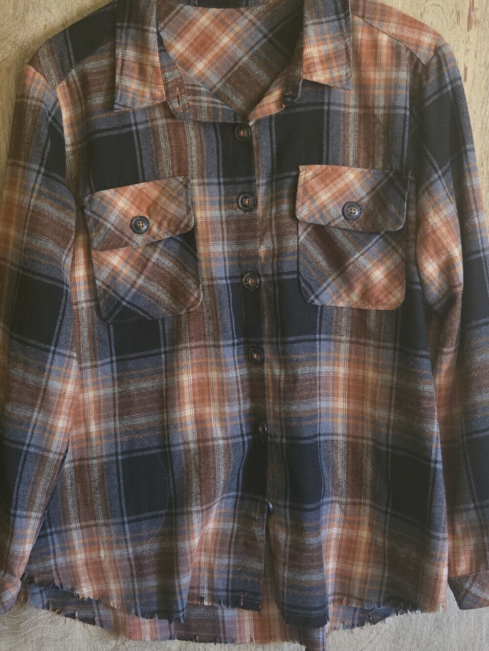 Democracy Plaid Flannel Buttoned Down Shirt - Picture 3 of 4